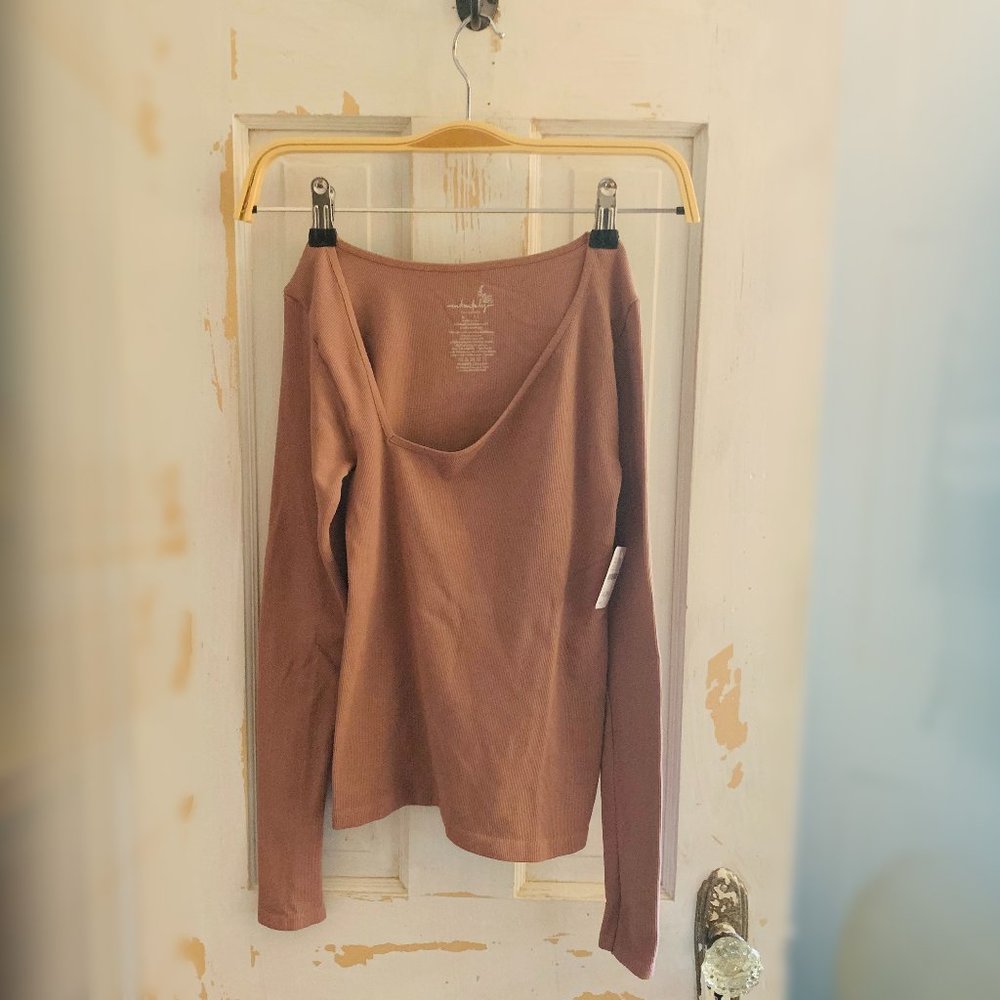 Free People Asymmetric Long-Sleeve Top